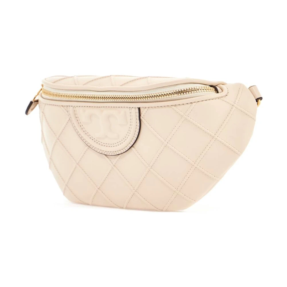 TORY BURCH Leren heuptas met dubbel T-logo White Dames