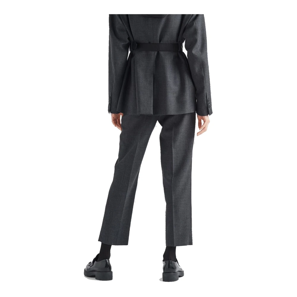 Prada Wollen broek met zijzakken Gray Dames