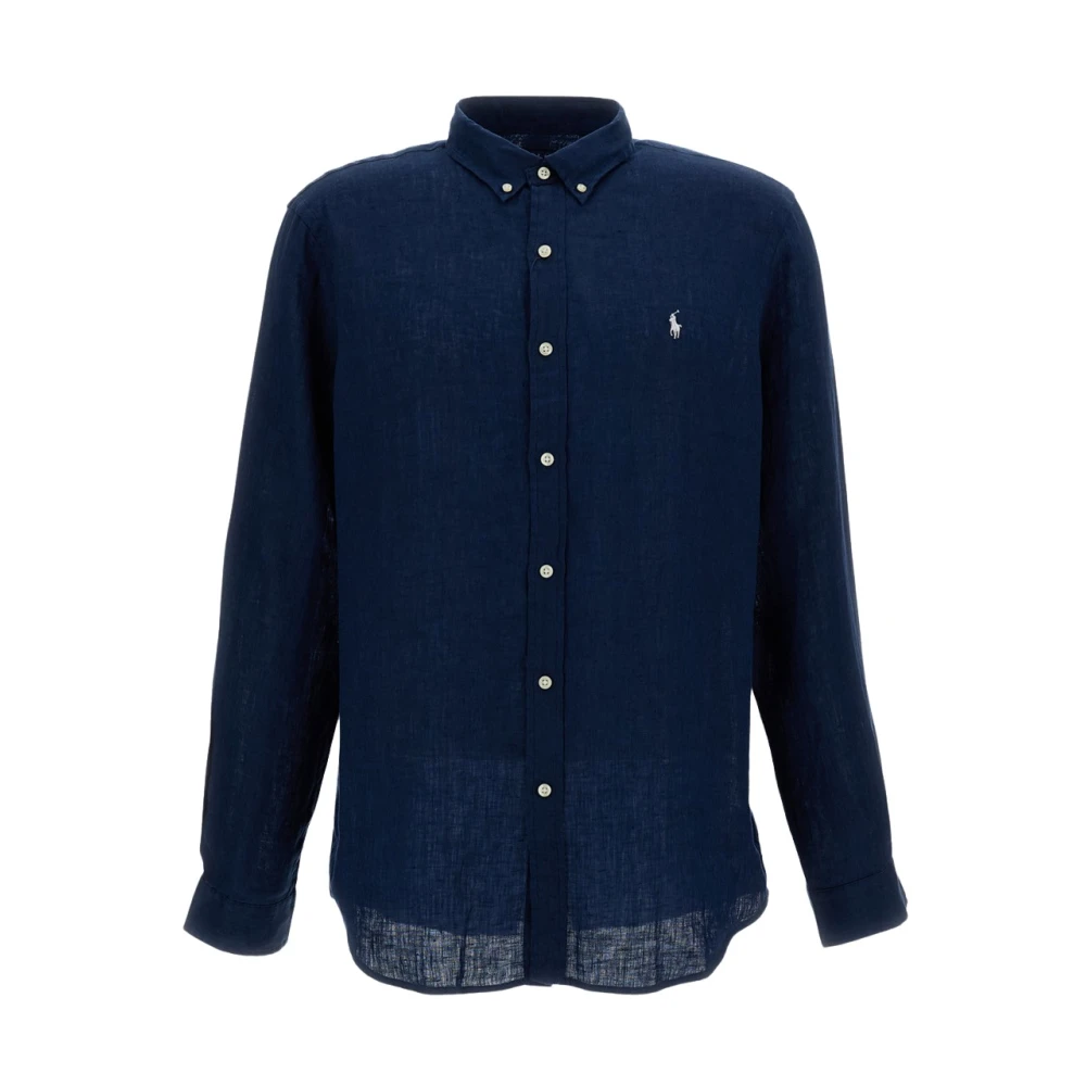 Polo Ralph Lauren Men's Blue Long-Sleeve Linen Shirt