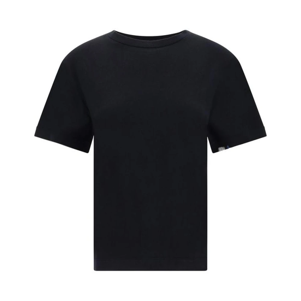 Extreme Cashmere Geribbelde Crew Neck Katoenen T-shirt Black Dames