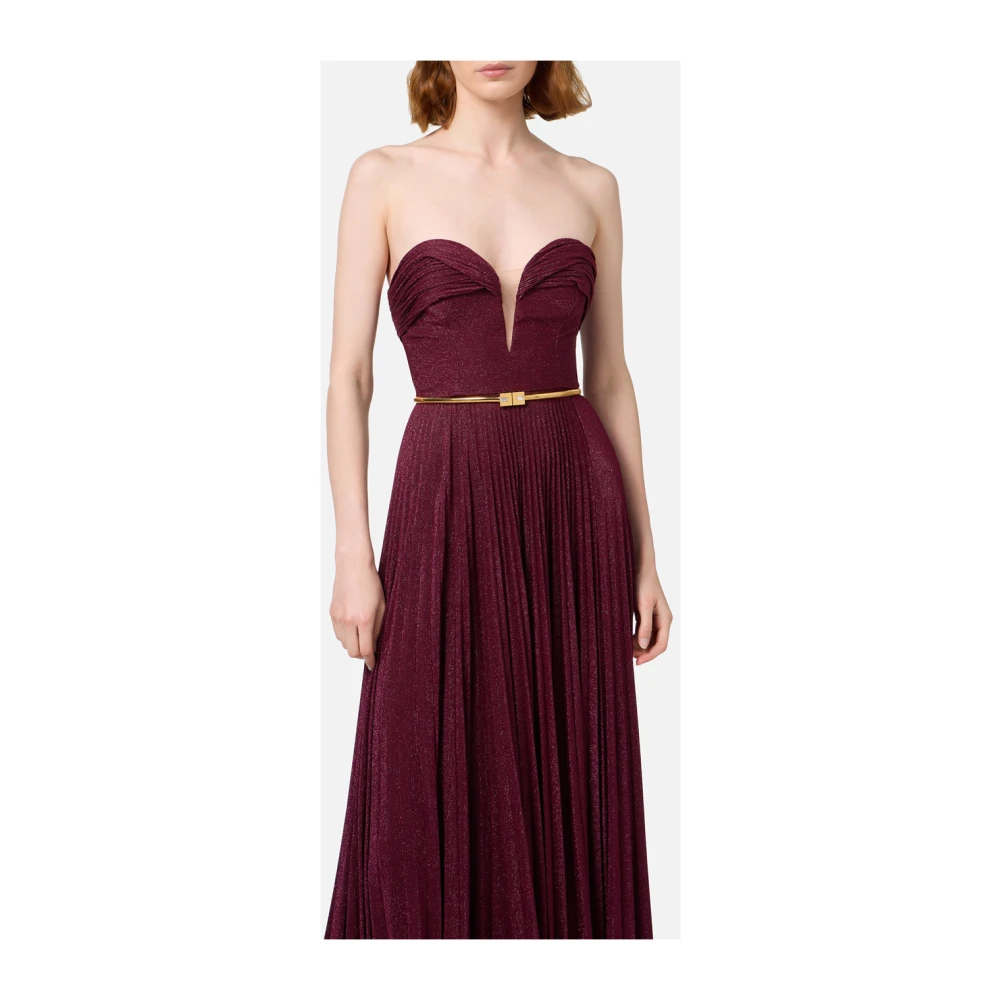 Elisabetta Franchi Rouge Noir Lange Jurk Italië Red Dames