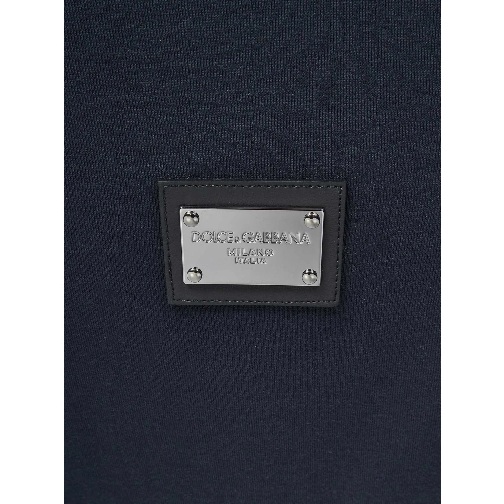Dolce & Gabbana Blauw Katoenen Jersey Longsleeve T-Shirt Blue Heren
