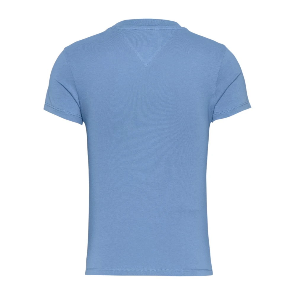 Tommy Jeans Lichtblauw Katoenen T-shirt Blue Dames