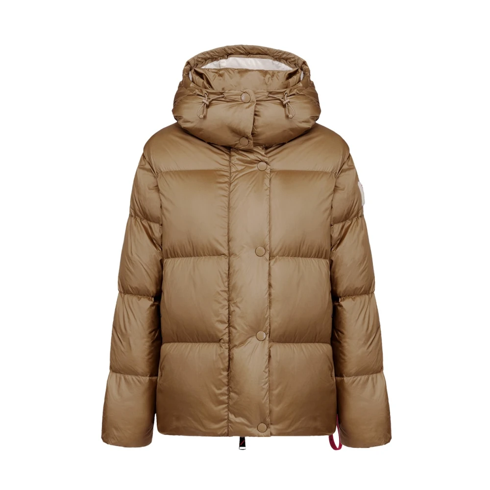 Afterlabel Glanzende Nylon Puffer Jas Beige Dames