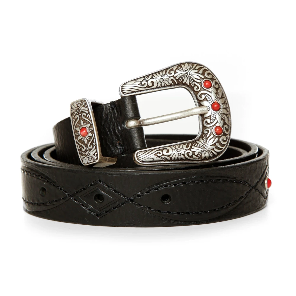 Nudie Jeans Westers versierde riem met metalen details Black Heren