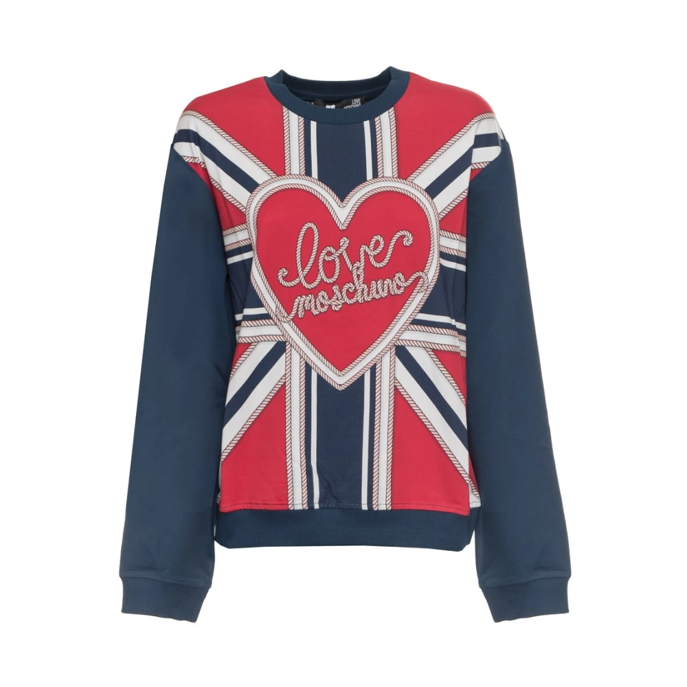 Moschino Katoenen sweatshirt met geribbelde boorden Blue Dames