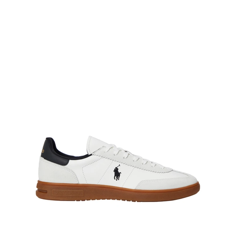 Polo Ralph Lauren Men's White Bedford Sneakers With Pony Logo