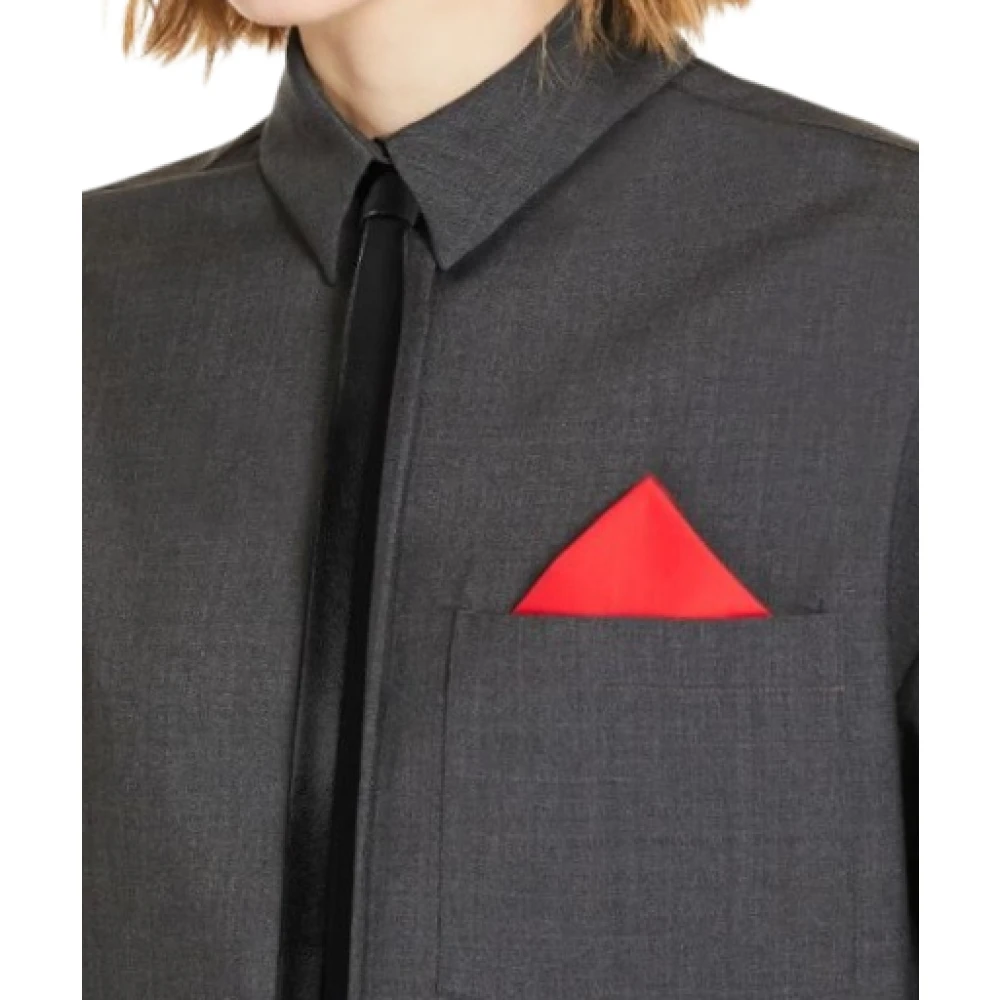 SPORTMAX Oversized Wool Shirt Grey Gray Dames
