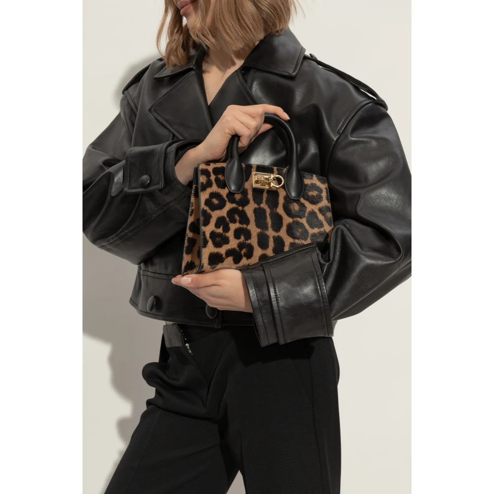 Salvatore Ferragamo Handtas Studio Box Brown Dames