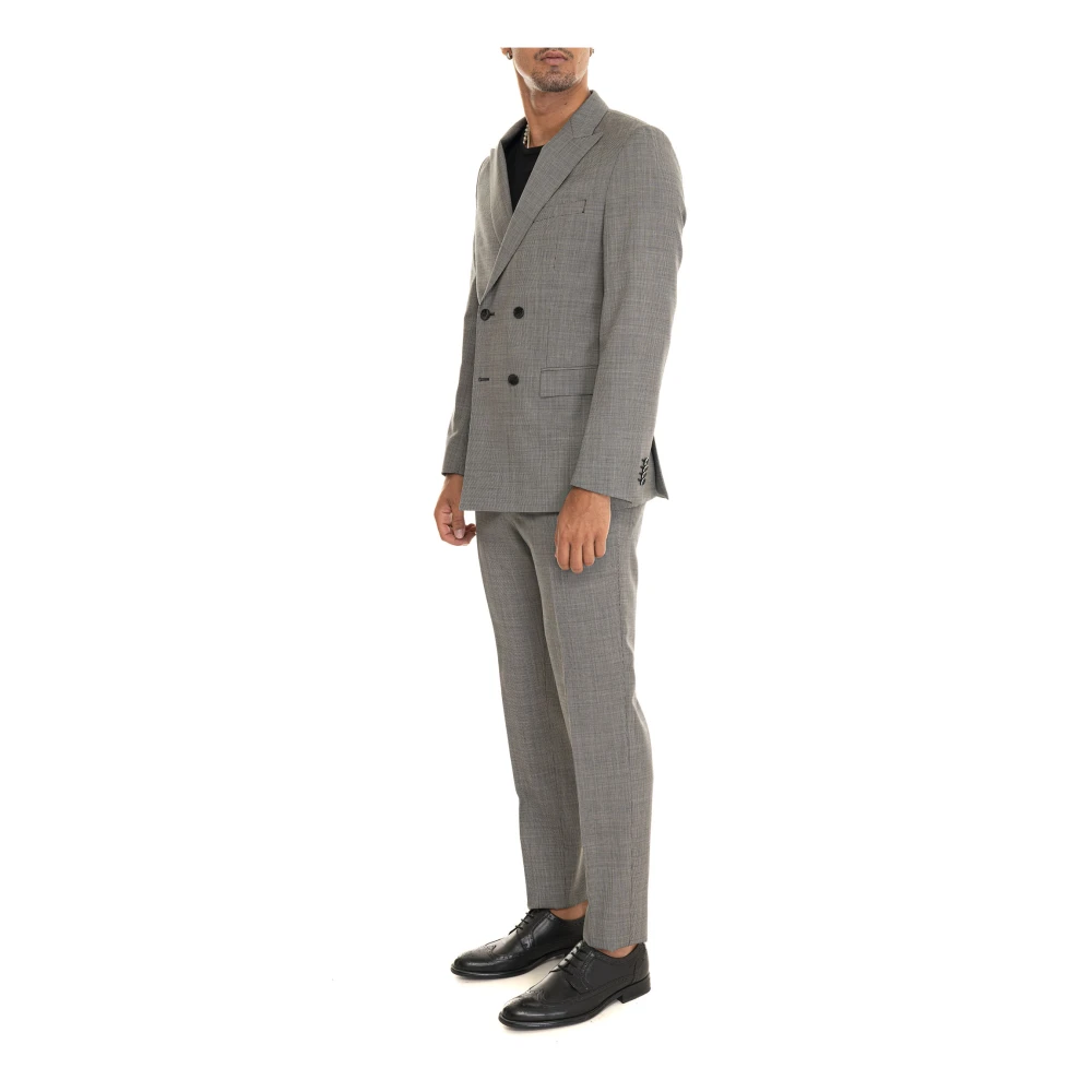Boss Dubbelrijig pak Gray Heren