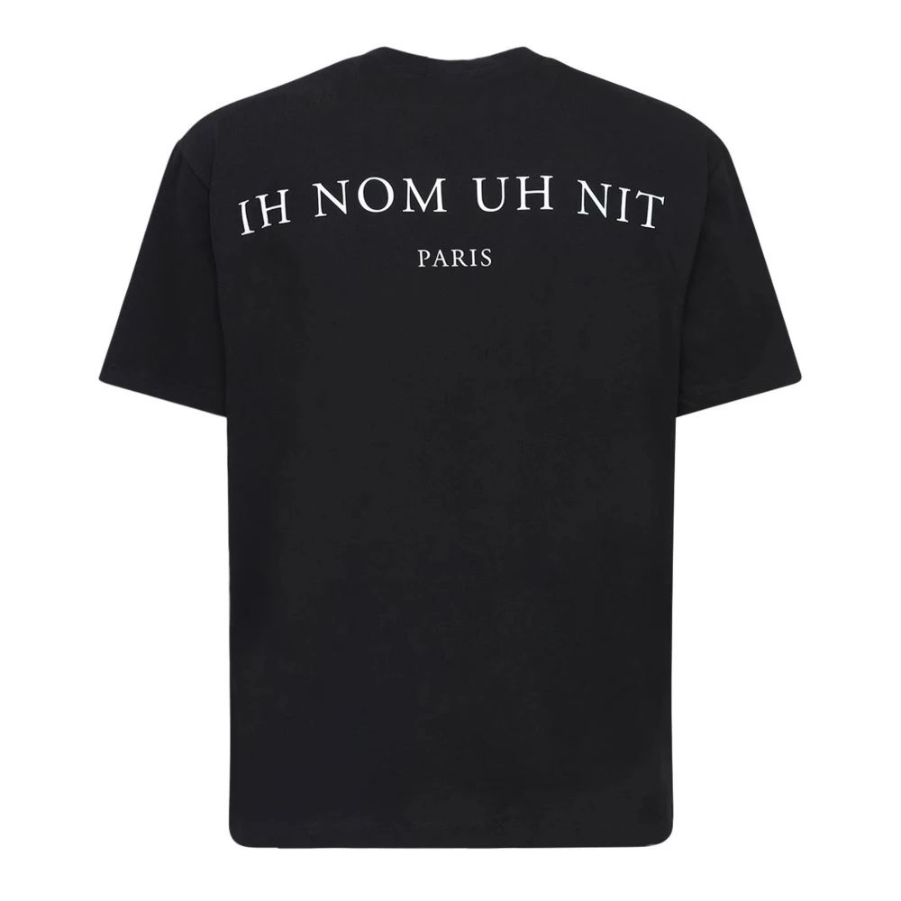 IH NOM UH NIT Zwarte Katoenen Ronde Hals T-shirt met Logo Print Black Heren