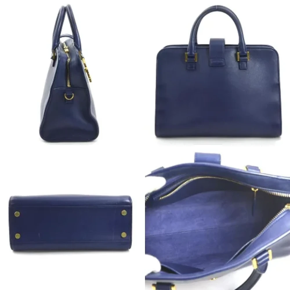 Saint Laurent Vintage Pre-owned Leather handbags Blue Dames