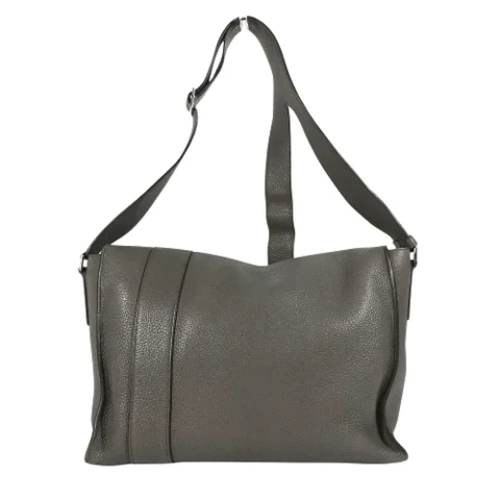 Hermès Vintage Pre-owned Leather shoulder-bags Gray Heren