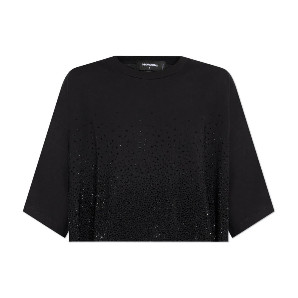 Dsquared2 T-shirt met decoratieve afwerking Black Dames
