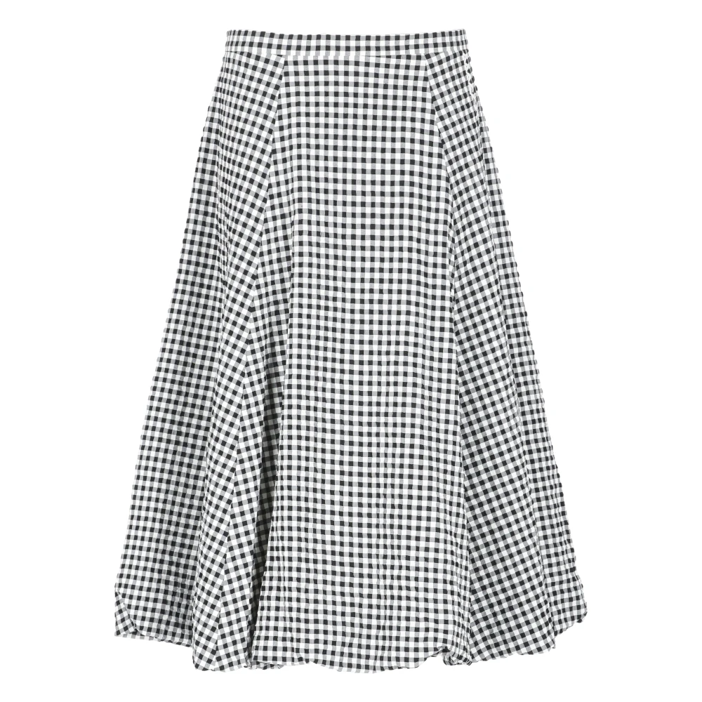Marni Zwarte katoenmix rok met ruitpatroon Black Dames
