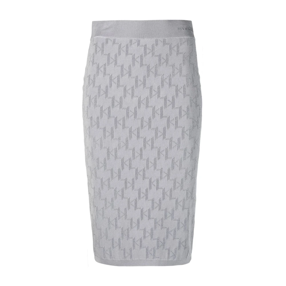 Karl Lagerfeld Monogram jacquard gebreide rok Gray Dames
