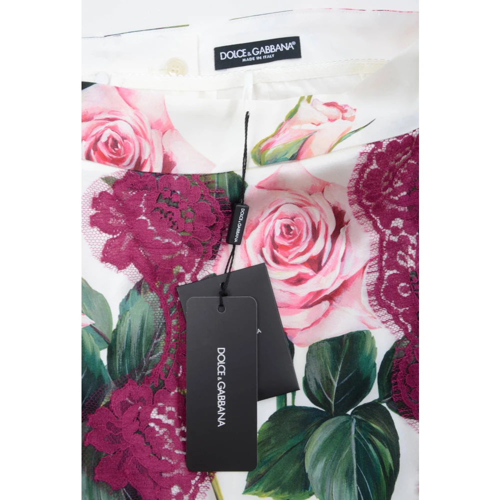 Dolce & Gabbana Bloemen Midi Rok voor Vrouwen Pink Dames