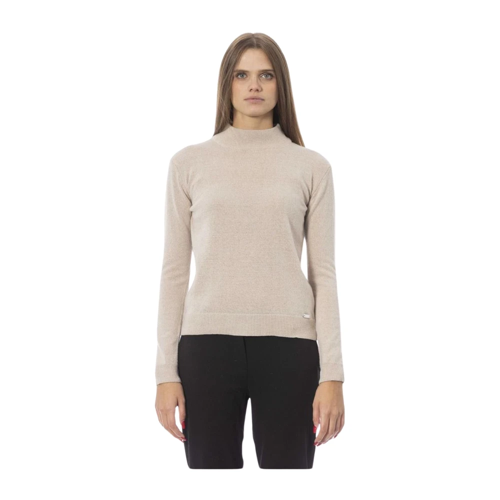Baldinini Geribbelde coltrui Beige Dames