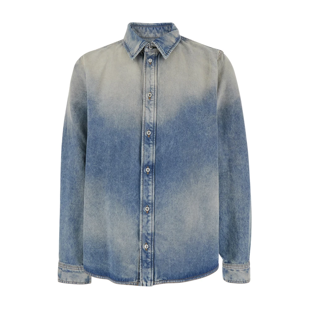 Amiri Blauwe Quad Interior Lange Mouw Overhemd Blue Heren