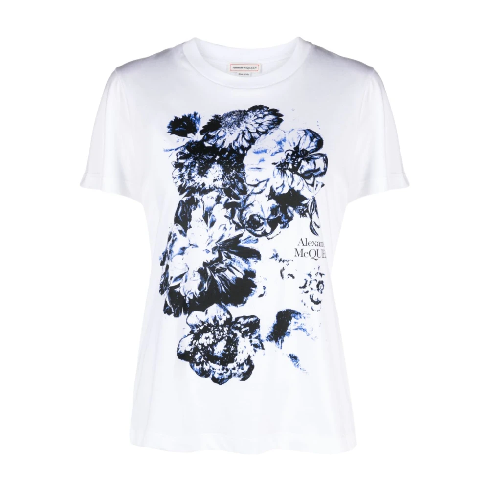 Alexander mcqueen Witte T-shirt met Bloemenprint White Dames