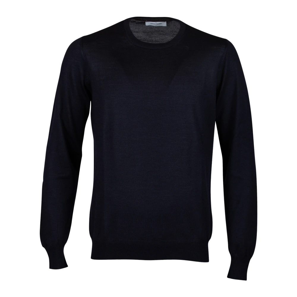 Gran Sasso Blauwe Wol Zijde Trui Blue Heren