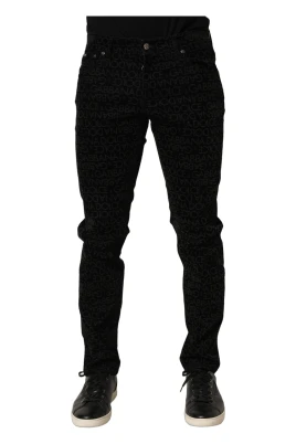 Logo Monogram Bomullsjeans i Slim Fit