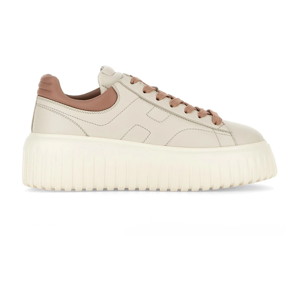 Hogan Women's Beige Stripes Trainers Ivory