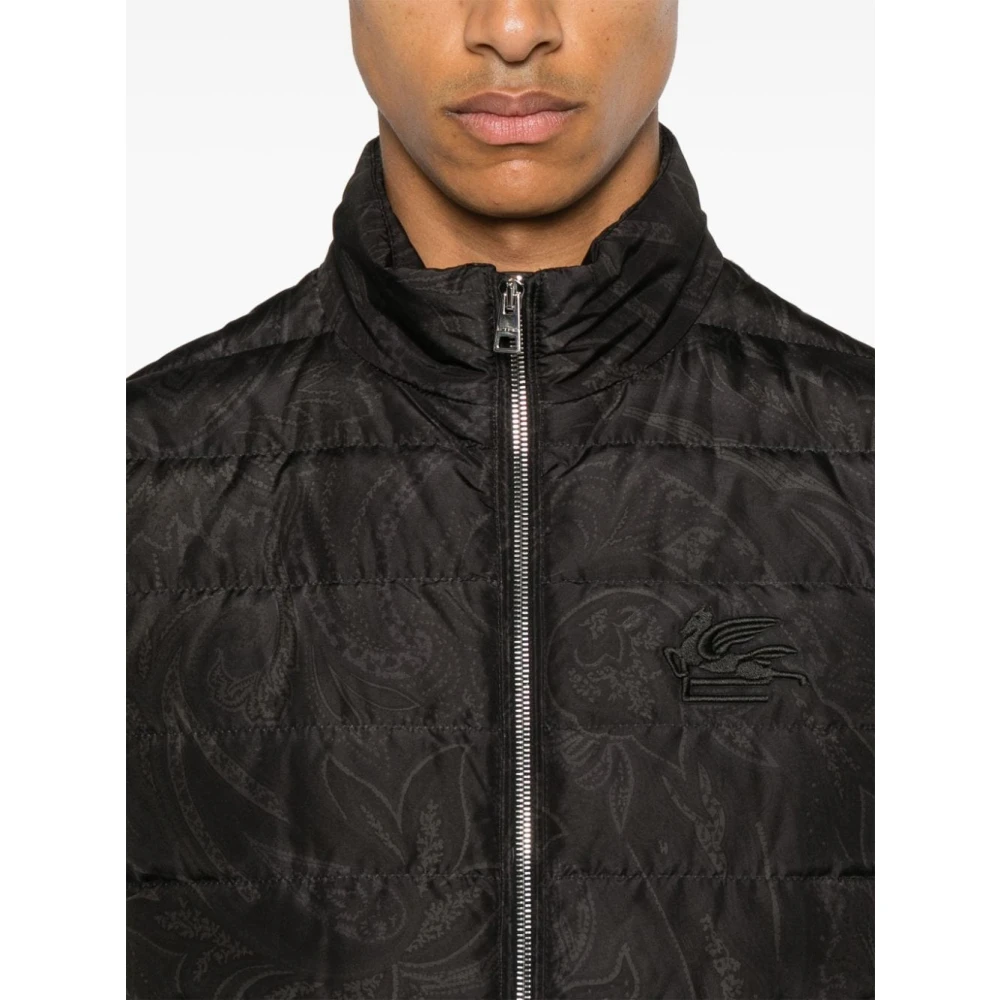 ETRO Pegasus Geborduurd Gewatteerd Vest Black Heren