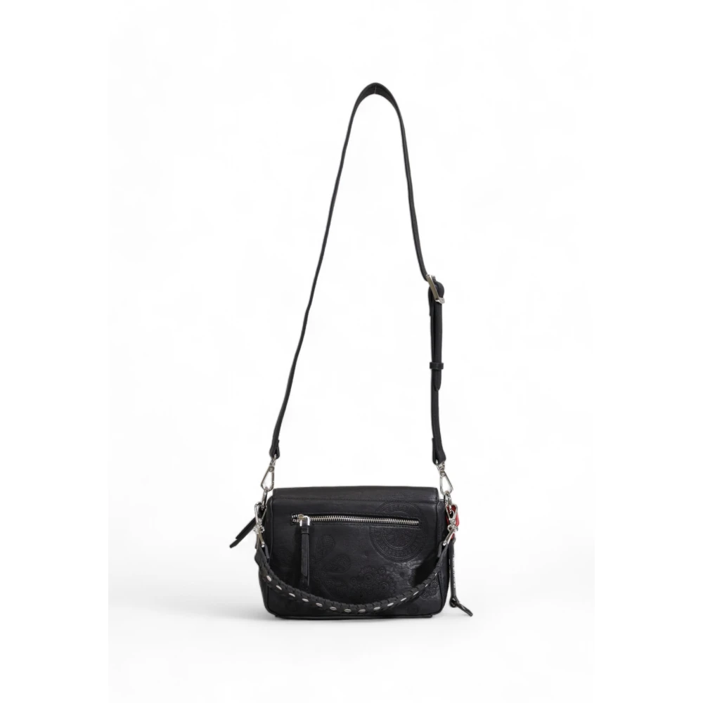 Desigual Zwarte Schoudertas Met Kliksluiting Black Dames