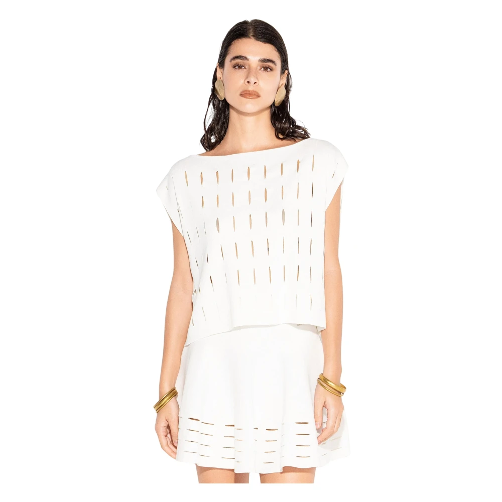 Akep Vrouw Wit Truien & Vesten Dames, S, Mgkd 13007 Top