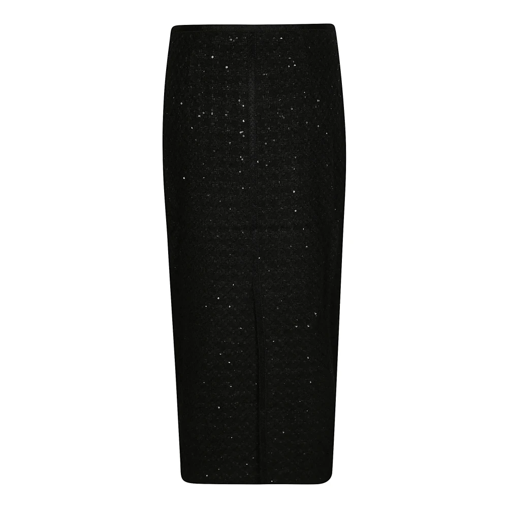 Rotate Birger Christensen Midi Bouclé Rok Black Dames