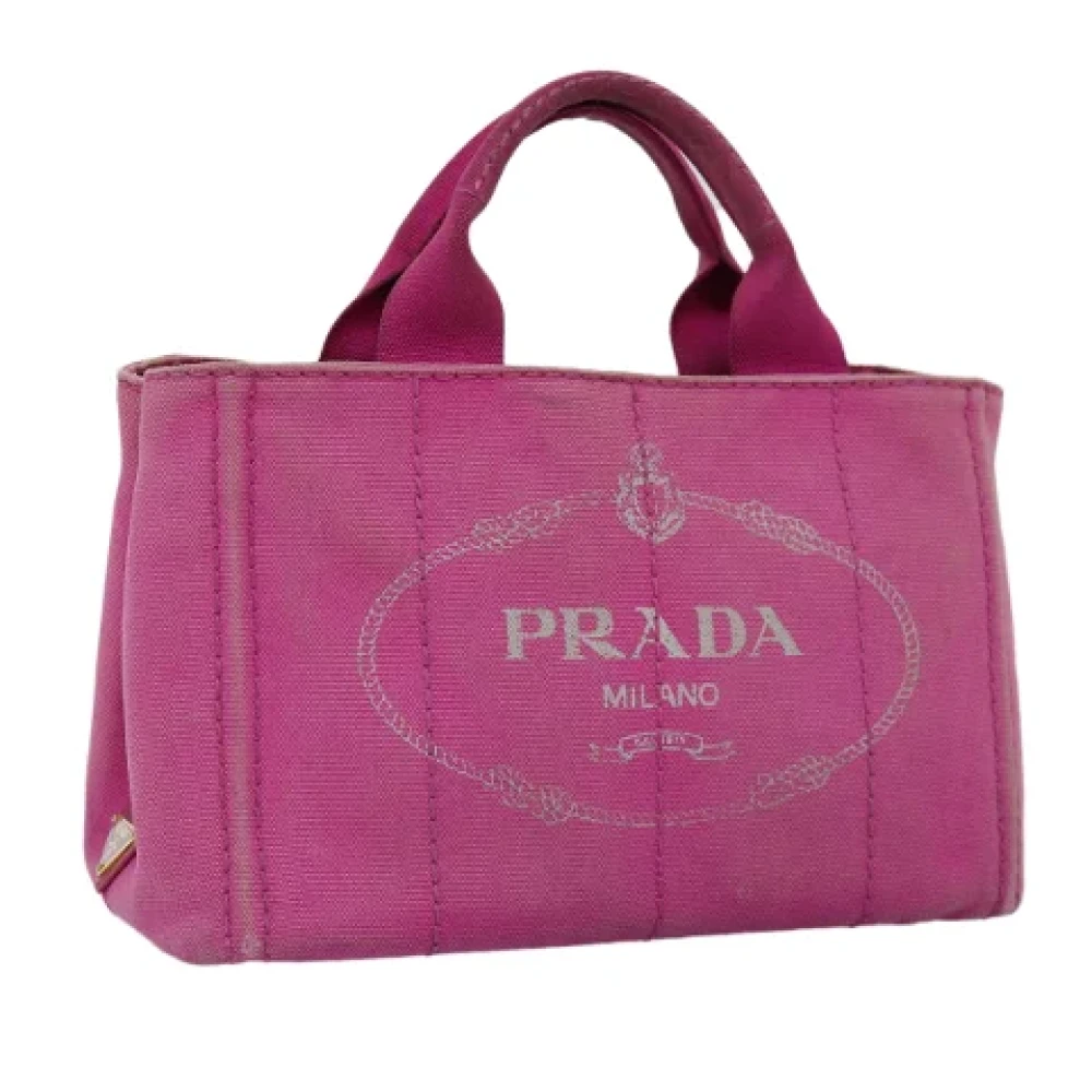 Prada Vintage Pre-owned Canvas handbags Pink Dames