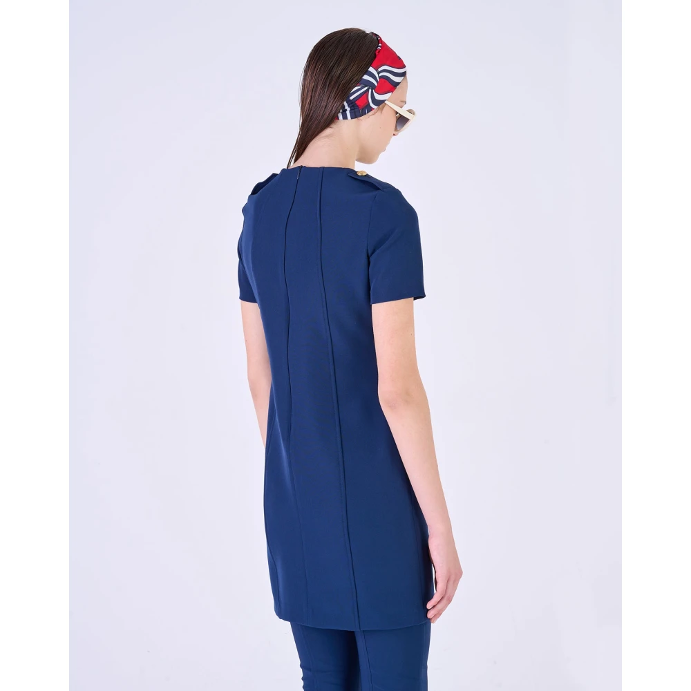 Silvian Heach Korte aansluitende jurk met decoratieve knopen Blue Dames