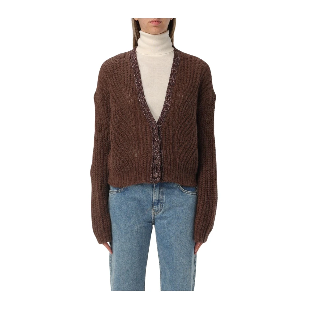 Liu Jo Lurex Cardigan Brown Dames