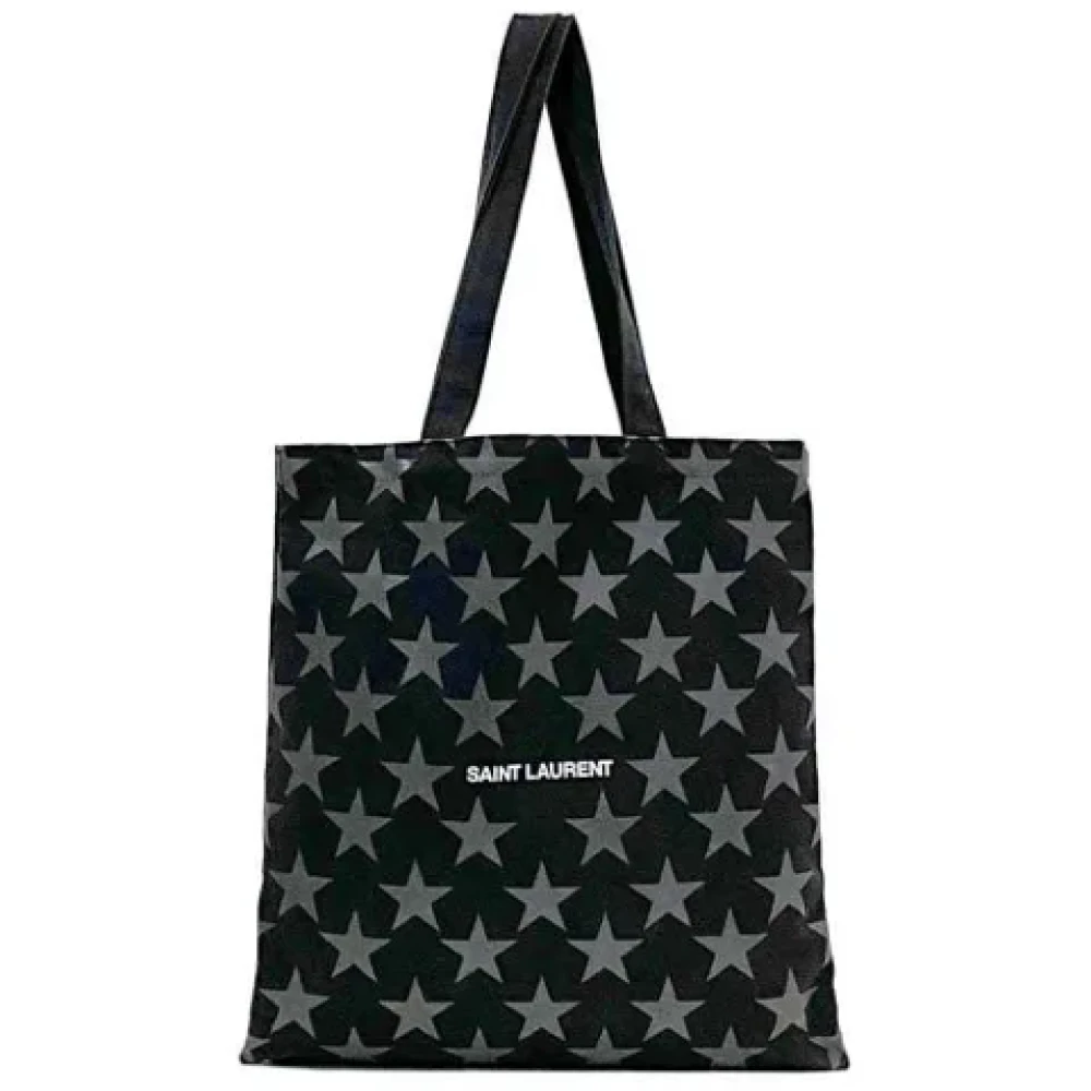 Saint Laurent Vintage Pre-owned Canvas handbags Black Dames