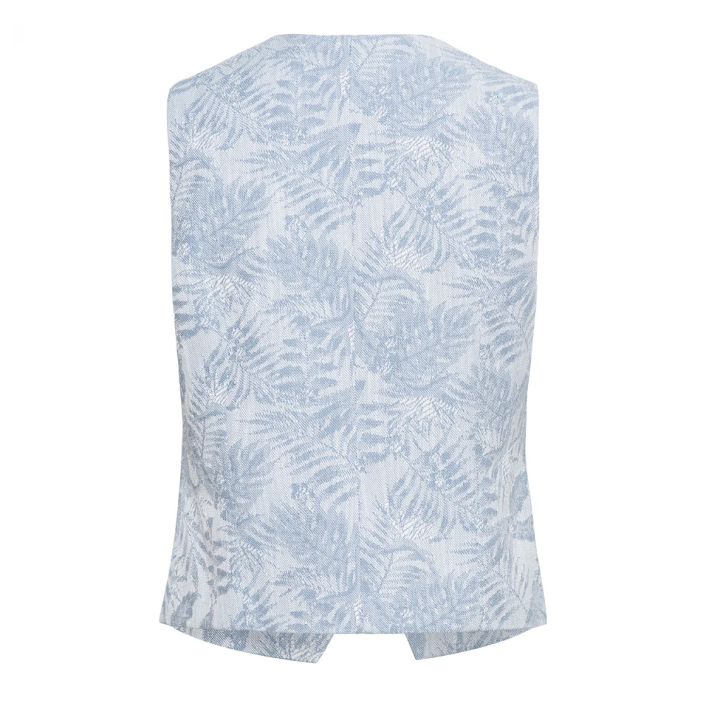 &Co Woman Gewatteerde Vest met Capuchon Blue Dames