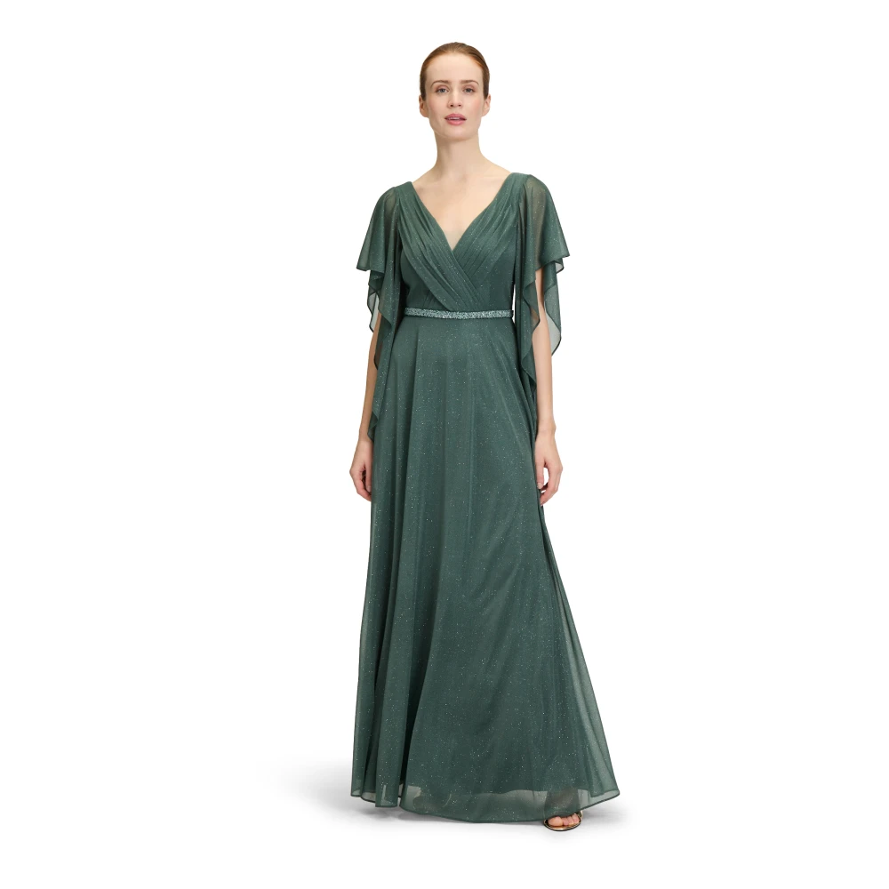 Vera Mont Glitter Avondjurk met Elegante Details Green Dames