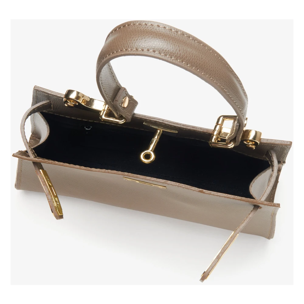 Estro Bruine Satchel Handtas gemaakt van Premium Italiaans Echt Leer Brown Dames