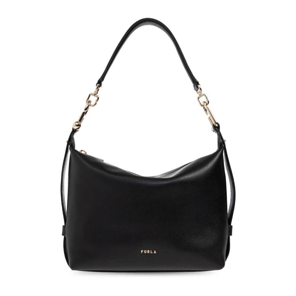 Furla Damen Schwarz Tonie Mini Schultertasche