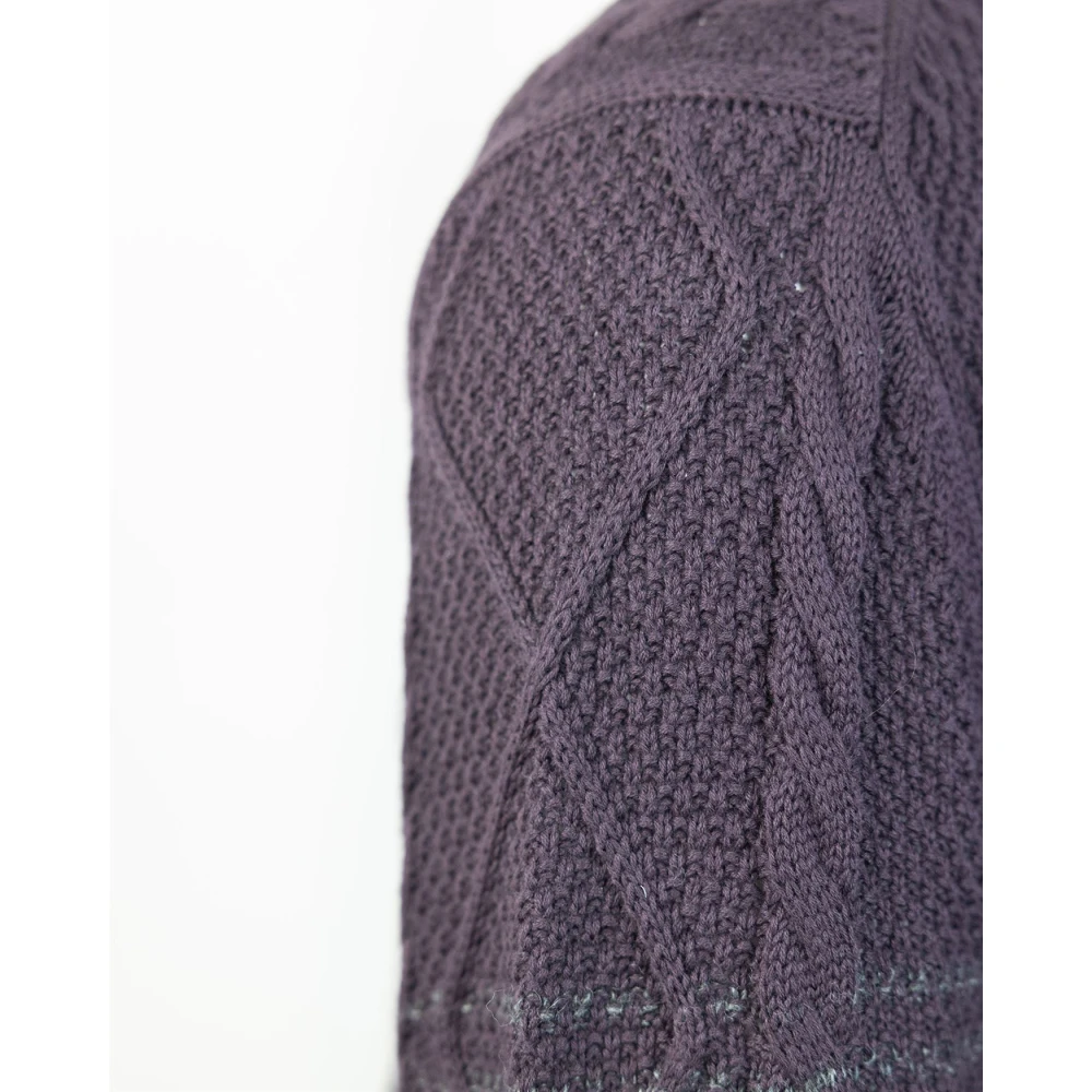 PS By Paul Smith Paarse Trui Hoge Hals Bicolor Gebreid Purple Heren