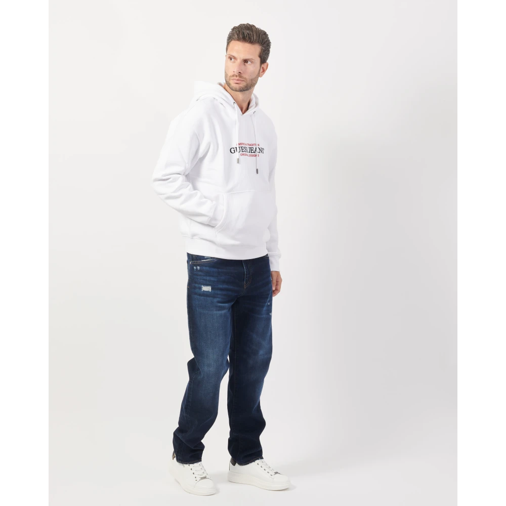 Guess Biologisch katoenen hoodie met American Tradition logo White Heren