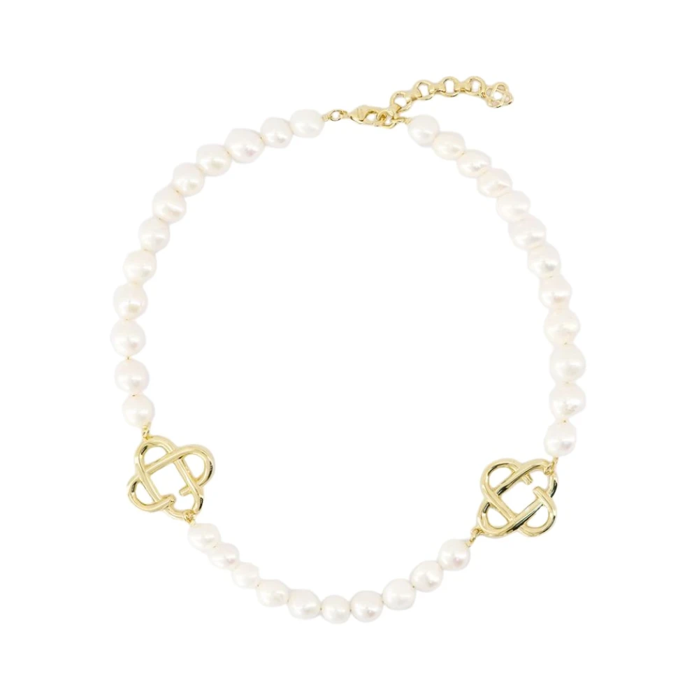 Casablanca Elegant Pärlhalsband - Guld & Vit White, Dam