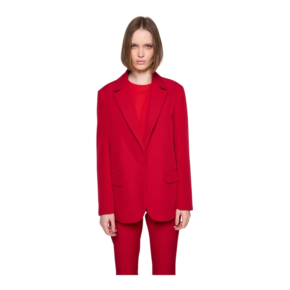 Silvian Heach Oversized Blazer met Gewatteerde Schouders Red Dames