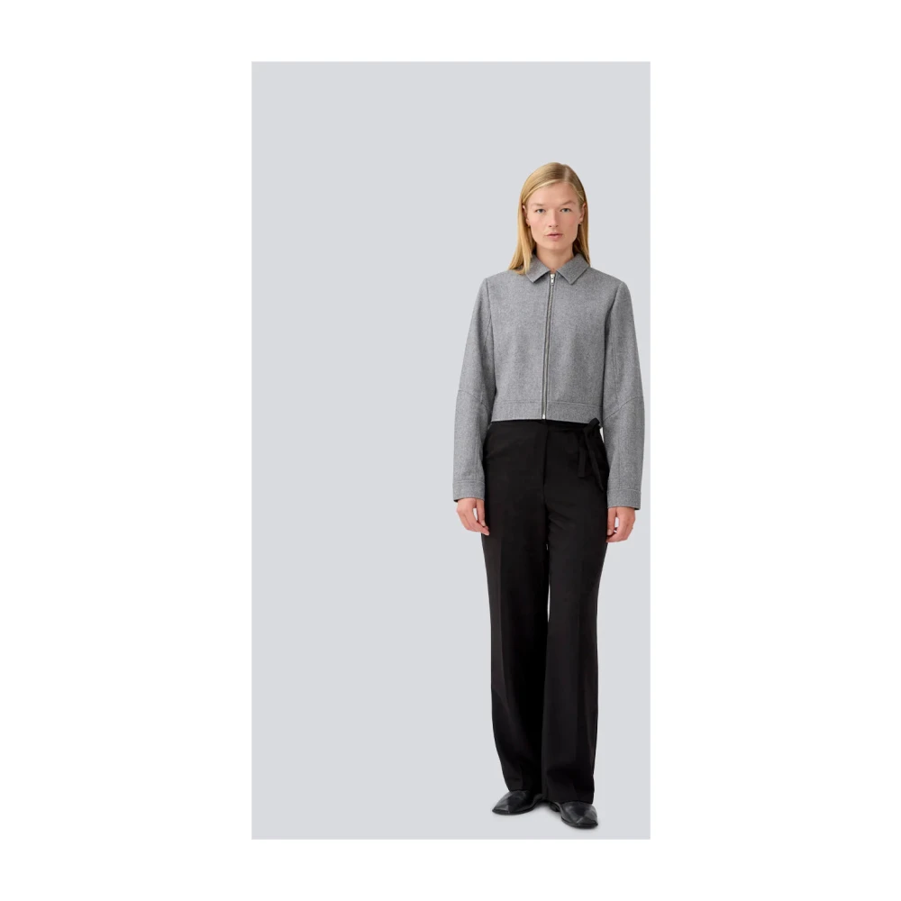 Modström Grijze Melange Korte Jas Gray Dames