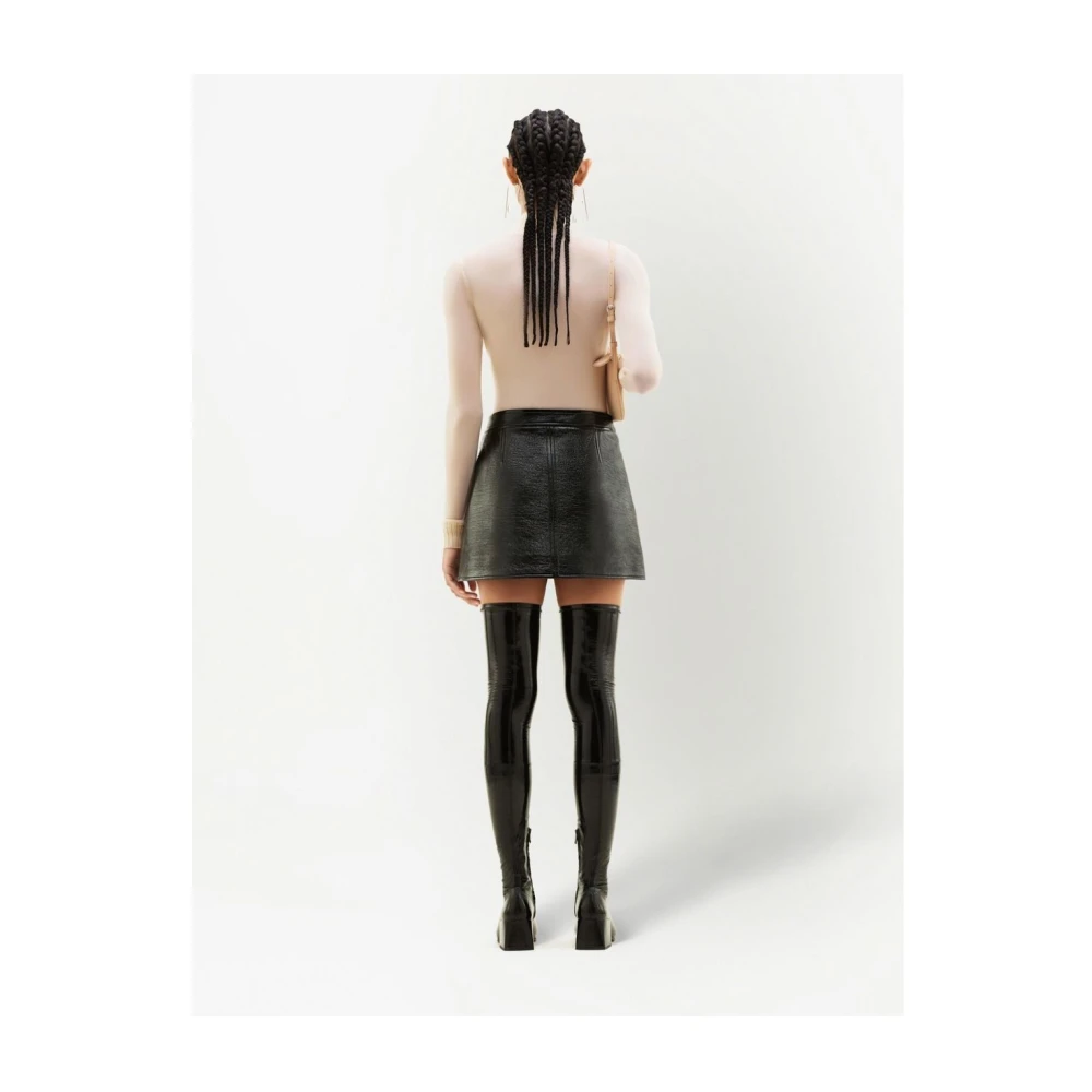 Courrèges Vinyl Mini Rok Zwart Gray Dames