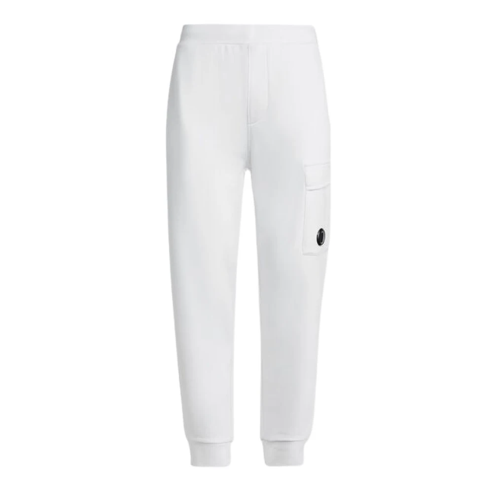 C.P. Company Gauze Sweatpants met elastische tailleband en taps toelopende pijpen White Heren