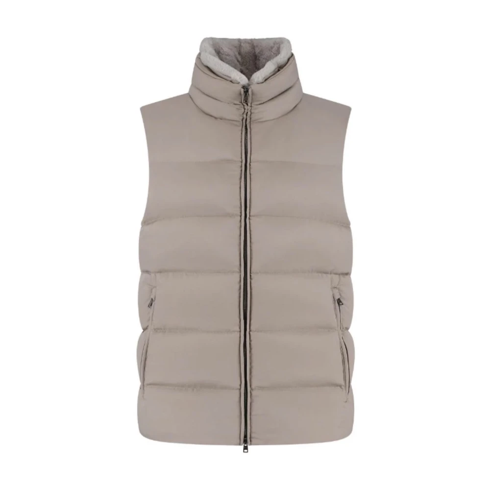 Herno Mat Polyester Vest Beige Heren
