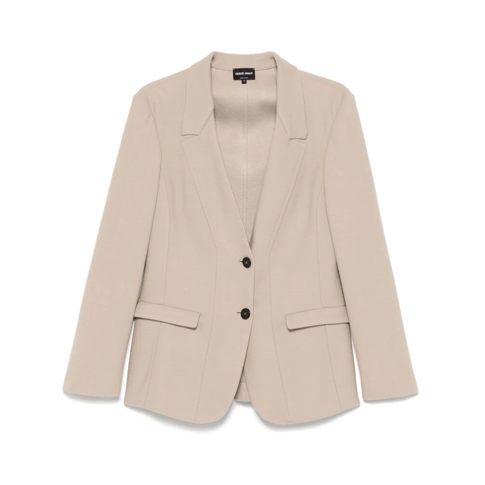 Giorgio Armani Beige Knoopjas met Zakken Beige Dames