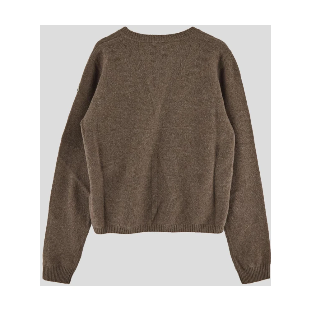 Moncler Katoenen Gebreide Biker Sweater Gray Heren