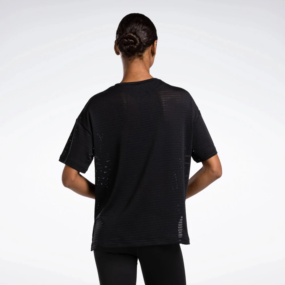 Reebok Ademende Geperforeerde Tee Black Dames